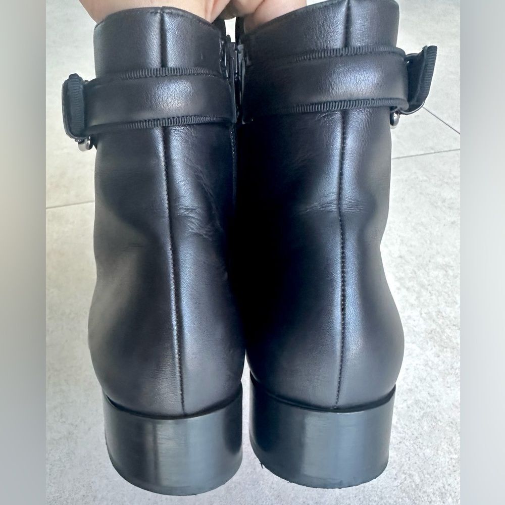 CHRISTIAN LOUBOUTIN Calfskin Ecritoir Black Flat Ankle Boots size 38 - Picture 7 of 12